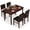 Brown, variant on Costway 5 PCS Dining Table Set for 4 with Rubber Wood Legs Upholstered Seat Padded Backrest Brown