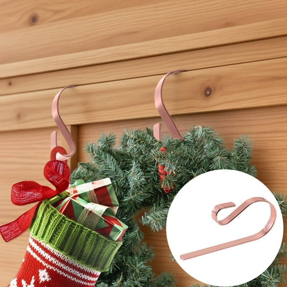 Gnmfd Metal Hooks Christmas Stocking Hangers, Fireplace Decoration Hooks, Multipurpose Wall Hooks for Stockings, Garlands, Christmas Ornaments, Bathroom Organizers and Storage