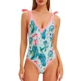 thumbnail image 2 of Traje de baño de una pieza Jollkichay retro con estampado floral con cobertura para mujer, 2 of 7