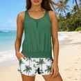 thumbnail image 5 of LEKWK Womens Tankini with Shorts Palm Print Two Piece Bathing Suit Blouson Top Swim Shorts Comfortable Fit Modest Beachwear Swimming Summer Vacation, 5 of 7