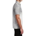 thumbnail image 3 of Mens Ombre Heather Polyester Polo White/ Graphite 4X-Large, 3 of 4