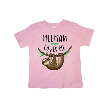 

Inktastic Meemaw Loves Me Cute Sloth and Baby Gift Toddler Boy or Toddler Girl T-Shirt