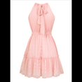 thumbnail image 2 of Vestido Sin Mangas con Espalda Descubierta y Volantes en Color Rosa XL, 2 of 10