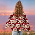 thumbnail image 4 of GPAECEAD Girls Christmas Sweatshirts Cute Xmas Ugly 3D Graphic Print Sweaters Oversized Long Sleeve Round Neck Pullover Tops 1-12 Years Red, 4 of 9