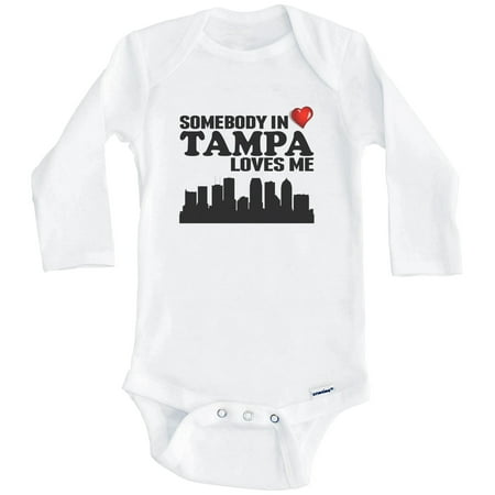 

Somebody In Tampa Loves Me One Piece Baby Bodysuit (Long Sleeve) 3-6 Months White
