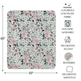 thumbnail image 6 of Bloom & Bunny Easter Printed Lush Plush Throw, Clarice Bell Floral Sage, 50" x 60", 6 of 9