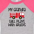 thumbnail image 4 of Inktastic Firefighter Grandpa Plays with Trucks Boys or Girls Baby Bodysuit, 4 of 5