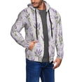 thumbnail image 2 of Goofa Lavender Flowers Pattern Mens Full-zip Hoodie, Zip-up Pullover Hooded Sweatshirt, Kangaroo Pocket Hoodie Ideal for Daily Wear, Travel, and Home-X-Large, 2 of 5