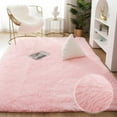 thumbnail image 5 of SAYFUT Rug Rectangle Oblong Shape Bedroom Fluffy Rugs Anti-Skid Shaggy Area Office Sitting Drawing Room Gateway Door Carpet Play Mat, 60''x95.7'', Pink, 5 of 5