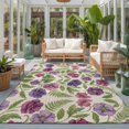 thumbnail image 2 of Area Rugs 4'x6'. Purple Green Botanical Carpet Runner Indoor Outdoor Rugs Home Decor Aesthetic, Spring Floral Summer Rustic Non Slip Mats Washable Accent Rug for Living Room Bedroom, 2 of 8