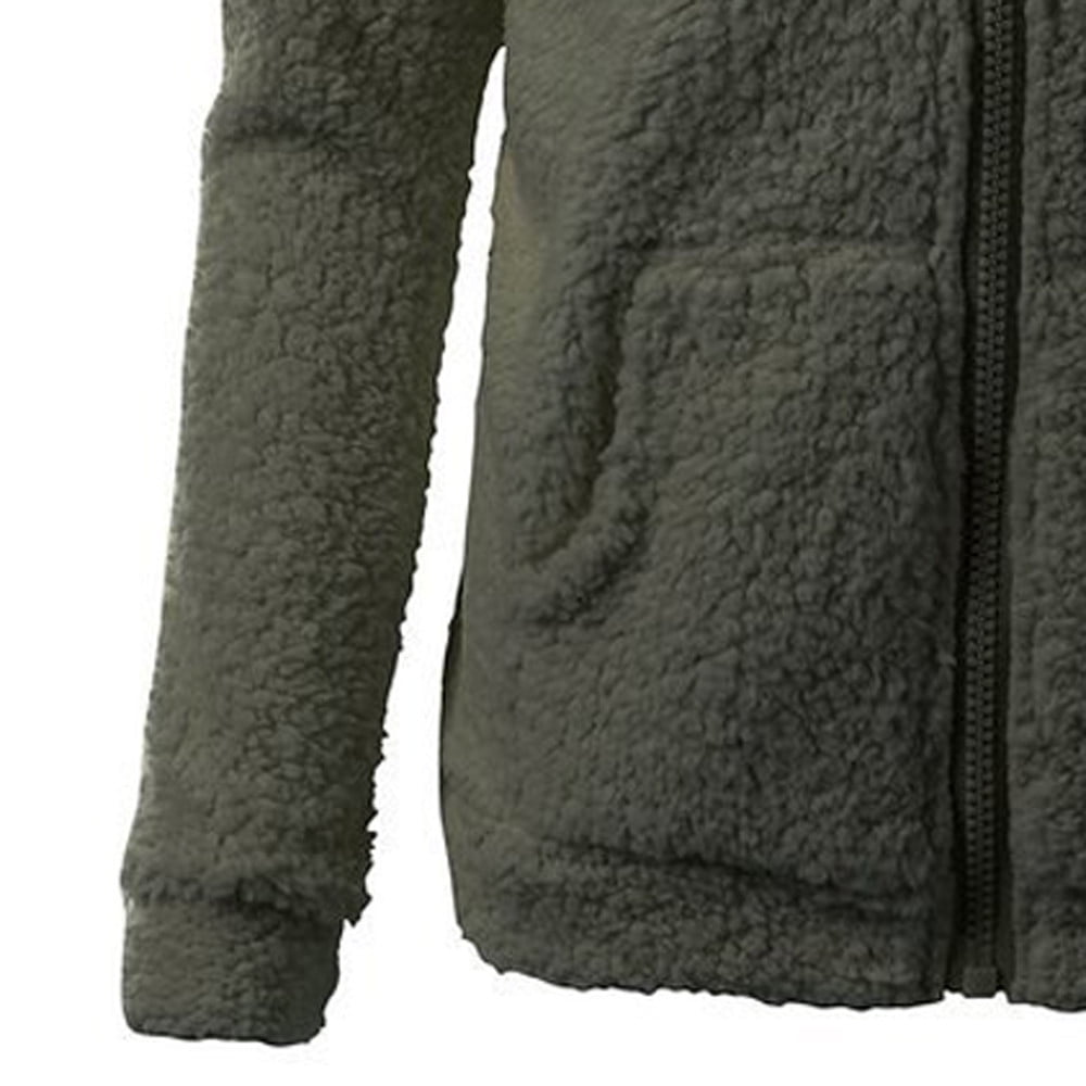 SBYOJLPB Women Hooded Sweater Coat Winter Warm Wool Zipper Coat Cotton Coat Outwear AG5XL