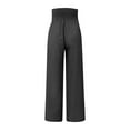 thumbnail image 5 of DENGDENG Petite Palazzo Pants for Women Solid Color Fall Pockets Wide Leg Pants Elastic Flowy Loose Fit Compression Workout Pants Women Pleated High Waisted Straight Womens Casual Pants Black 3XL, 5 of 5