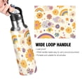 thumbnail image 4 of Yayeee 33oz Insulated Water Bottle Double Wall Stainless Steel with Flip Straw Lid, Beige Retro Rainbow, 4 of 7