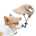 thumbnail image 2 of Gorra de béisbol para perros Symphonyw M, caqui, con orificios ajustables para las orejas, 2 of 6