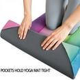 thumbnail image 3 of Colorful Watercolor Stripe Pattern Hot Yoga Mat Towel Non Slip for Hot Yoga - Quick-Drying Yoga Mat Cover with 4 Corner Pockets with Travel Bag - Hot Yoga Towel Non Slip 74"x26", 3 of 6