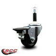 thumbnail image 2 of 3 Inch Hard Rubber Swivel 7/8 Inch Expanding Stem Caster with Brake SCC, 2 of 2