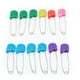 thumbnail image 4 of Qukaim Alfileres de pañales de colores surtidos, 12 alfileres de tela de seguridad con cabeza de plástico 3# para coser tela de punto (color al azar), 4 of 5