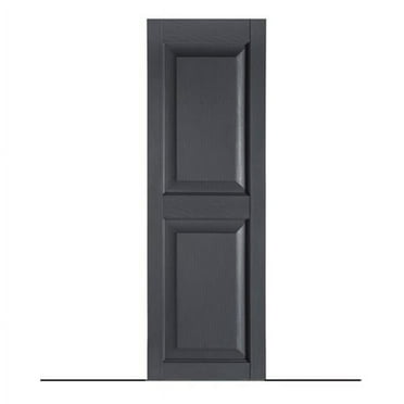 Premier Raised Panel Exterior Decorative Shutters, Dark Gray - 15 x 63 in.