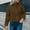 Brown, variant on Women's Solid Color Fleece Jacket Cardigan Stand Collar With Pockets Warm​​