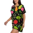 thumbnail image 2 of Picia Cartoon Vegetables Pajamas Sets for Women Soft Short-Sleeved Pjs with Lounge Shorts Two Piece Sleepwear-3X-Large, 2 of 9