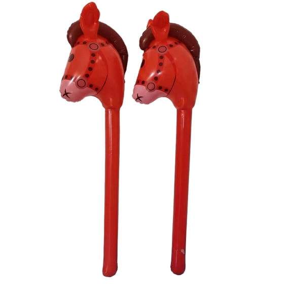Inflatable Horse Stick Blow Up Pony Toy for Toddlers Boys Girls Western Theme Birthday Party Favors and Pretend Play 1PCS Red