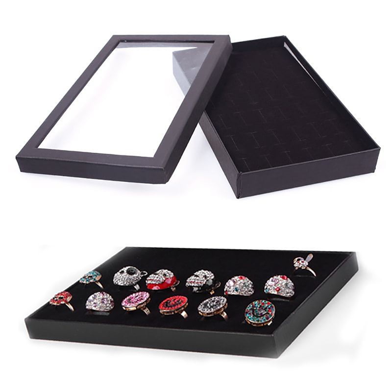 Details about   36-Slots Jewelry Ring Display Tray Show Case Earrings Jewelry Holder Storage Box 