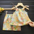 thumbnail image 2 of kaprioy Toddler Girl Clothes Baby Summer Outfits Floral Print Sleeveless Smocked Camisole and Shorts 6 12 18 24 Months 2T 3T 4T 5T 6T, 2 of 4