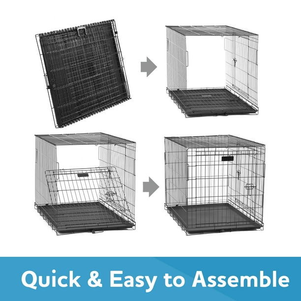 Vibrant Life Wire Dog Crate, Double-Door, Divider and Leak-Proof