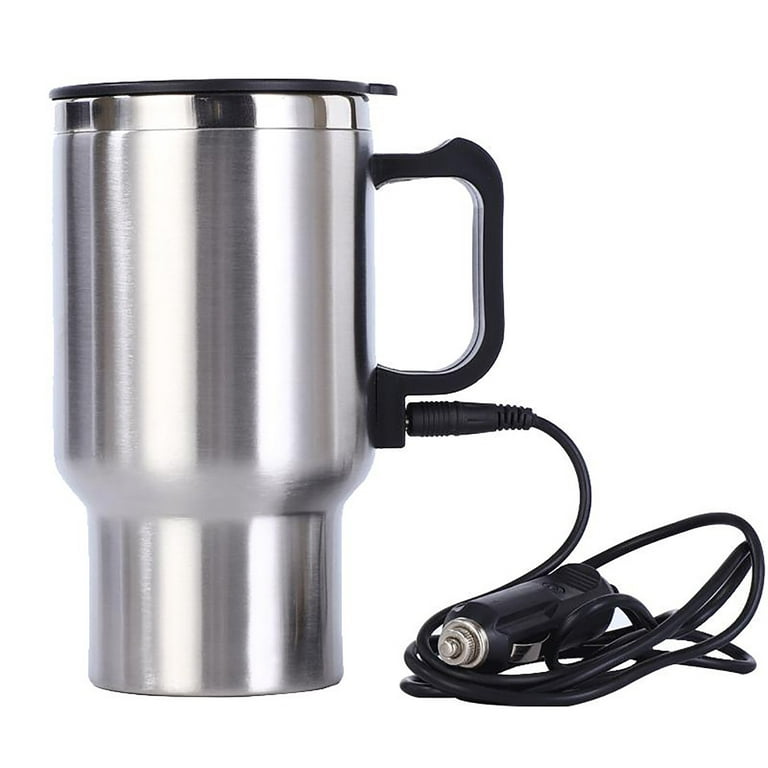 Funchic Heated Travel Mug Electric Coffee Warmer 12V Thermos Cup  Intelligent Travel Mug with Temperature Control for Car