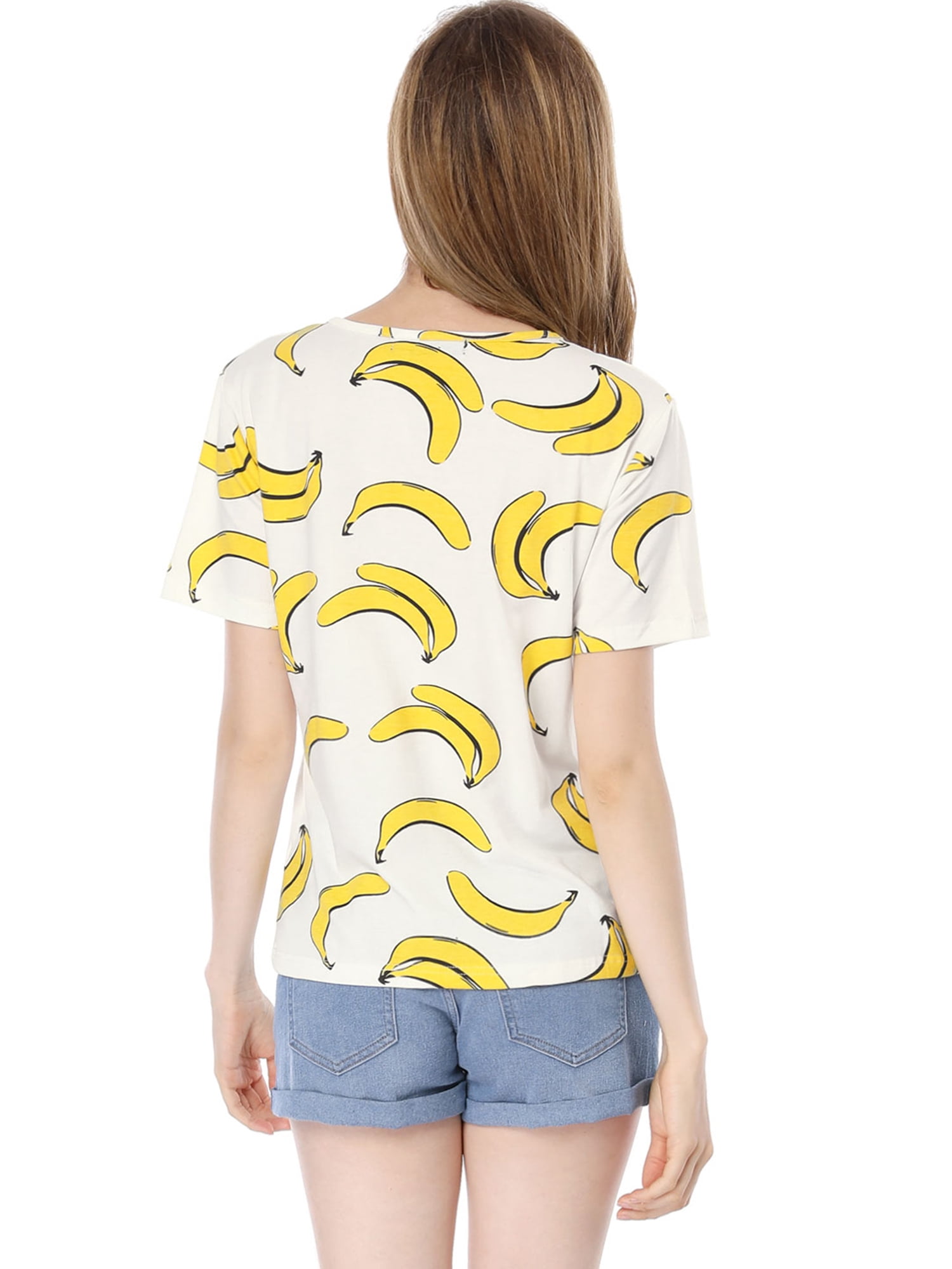 Unique Bargains Women Short Sleeves 