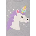 thumbnail image 3 of Toddler Girls Ruffle Sleeve Unicorn Cotton Summer School Top T-Shirt Tee Grey 2T XS (P318146P), 3 of 4