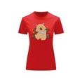 thumbnail image 2 of Playera Blusa De Capybara Con Paliacate Diseño Divertido Ropa Para Mujer Capibara Color Rojo Talla Chica Marca Emil SaEs, 2 of 4