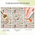 thumbnail image 6 of Coffee Love Tea Cup Polka Dot Retro Round Tablecloth Waterproof Wipeable Tablecloth Cover Home Restaurant Kitchen Picnic Party Decoration 60 Inch Circular Tablecloth for 20-47 Inch, 6 of 6