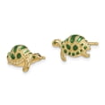 thumbnail image 4 of Auriga 14k Yellow Gold Green Enamel Turtle Stud Earrings for Women(Length-7mm), 4 of 5