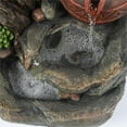 thumbnail image 4 of LuxenHome Resin Tree Stump and Rock Outdoor Fountain, 4 of 7