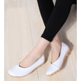 thumbnail image 5 of Women's Leather Shoes Loafers Solid Color Slip-ons Flat Shoes Comfortable Casual Walking Flats, 5 of 12