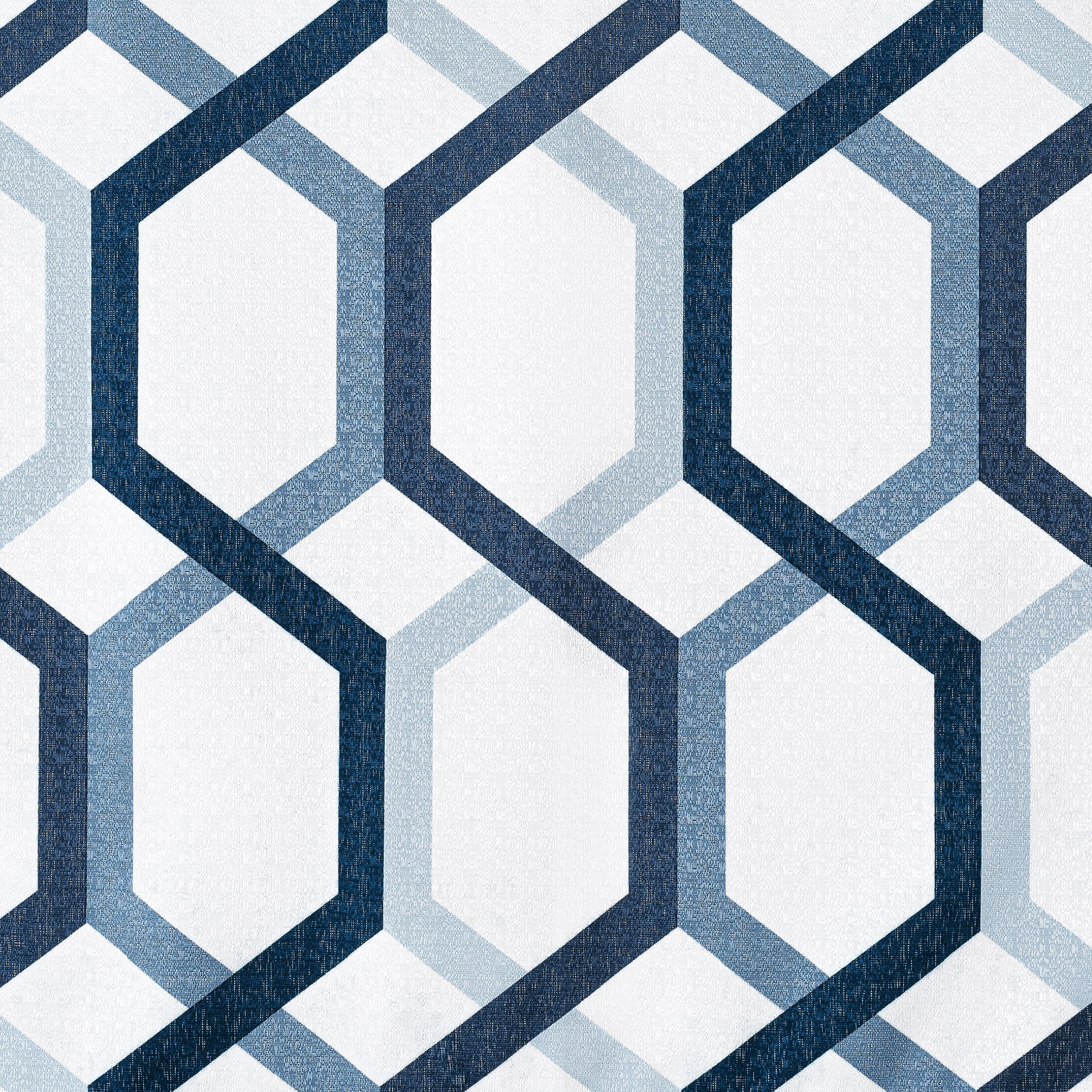 Sun Zero Arlo 2-Piece Textured Thermal Insulated Room Darkening Grommet Curtain Panel Pair, Blue Geometric, 40"W x 95"L