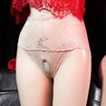 thumbnail image 5 of Puntoco Ropa interior para mujer, bragas transparentes abiertas de encaje sexy de cintura media para mujer, 5 of 5