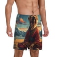 thumbnail image 2 of Kdxio Meditating Golden Retriever Print Mens Sleep Shorts Bottoms Soft Comfy Pajama Wear Pants with Drawstring Pockets, 2 of 5