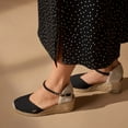 thumbnail image 5 of Reus Canvas Espadrille Wedges - Black / 7, 5 of 6