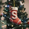 thumbnail image 3 of Christmas Stocking Ornament Acrylic Letter B Hanging Decoration Personalized Christmas Tree Ornament Gift for Holiday Party Decor, 3 of 4