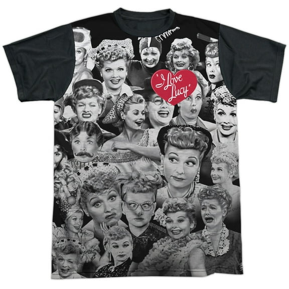 I Love Lucy Men's Faces Sublimation T-shirt White
