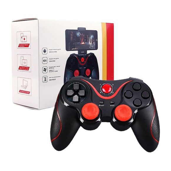 Controlador de juego inalámbrico, agarre ergonómico con diseño cómodo, modo inalámbrico y con cable, botones sensibles con joysticks suaves, accesorio para el hogar, dormitorio, adultos, amigos
