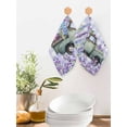 thumbnail image 2 of Purple Flowers Kitchen Dish Towels for Drying Dishes Set of 2, Weeping Spring Floral Truck Butterfly Checkered Waffle Weave Microfiber Hand Tea Bathroom Towels Quick Dry & Absorbent Towel 12x12, 2 of 7
