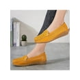 thumbnail image 6 of Lacyhop Women's Comfortable Leather Loafers Wide Width Slip On Walking Shoe Casual Round Toe Moccasins Driving Flats Yellow 8, 6 of 9