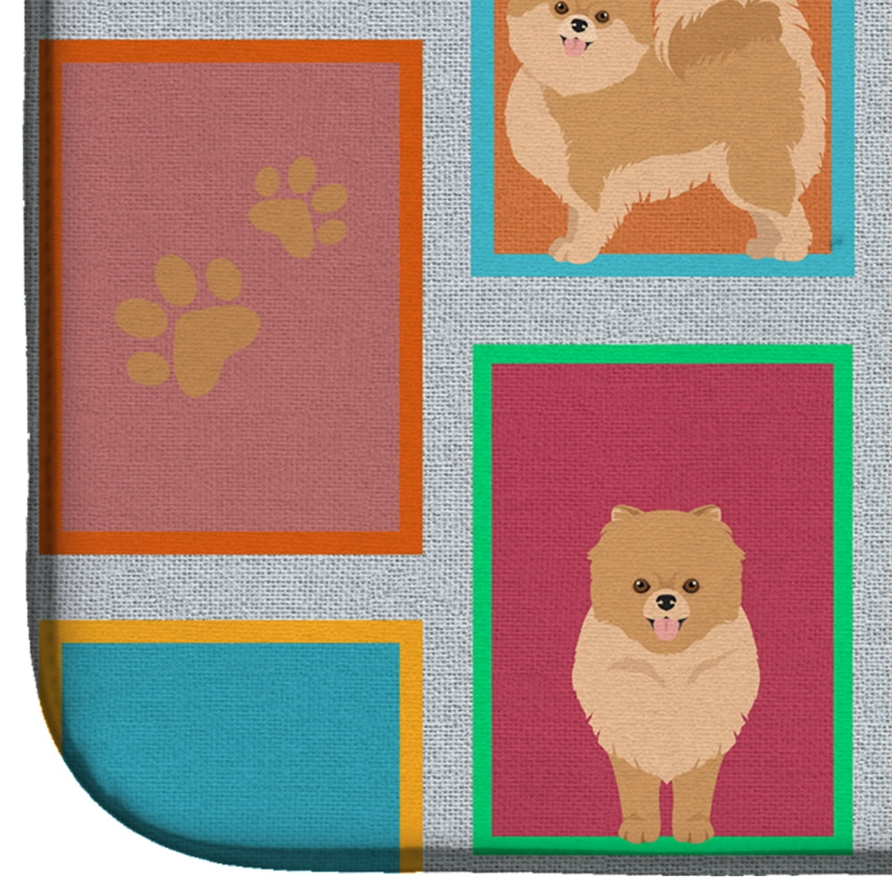 Carolines Treasures MLM1169DDM 21 x 14 in. Lots of Orange Pomeranian Dish Drying Mat