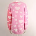 thumbnail image 6 of Cavosen Women's Knit Sweaters Tunic Length Heart Graphic Cardigan with Pocket Long Sleeve Stretch Outerwear Coats, 6 of 9