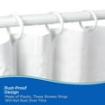 thumbnail image 4 of Kenney Rust-Proof Smooth Plastic Shower Curtain Rings, Set of 12, White, 4 of 7