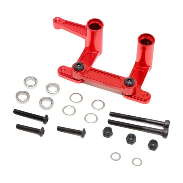 BELOVING RC Car Steering Assembly Easy to Install Fitting Stylish Steering Components Red
