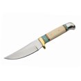 thumbnail image 3 of SZCO Supplies 8" Bone and Resin Handle Outdoor Fixed Blade Utility Knife with Leather Sheath, 3 of 6
